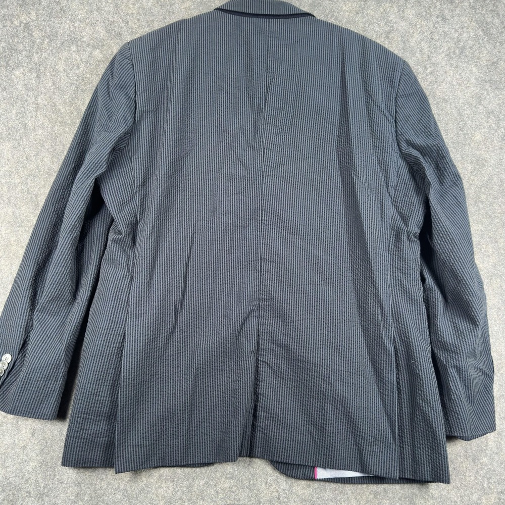 Bonobos Seersucker Blazer Mens 44R Gray Striped Cotton Two Button Sport Coat - Picture 8 of 16